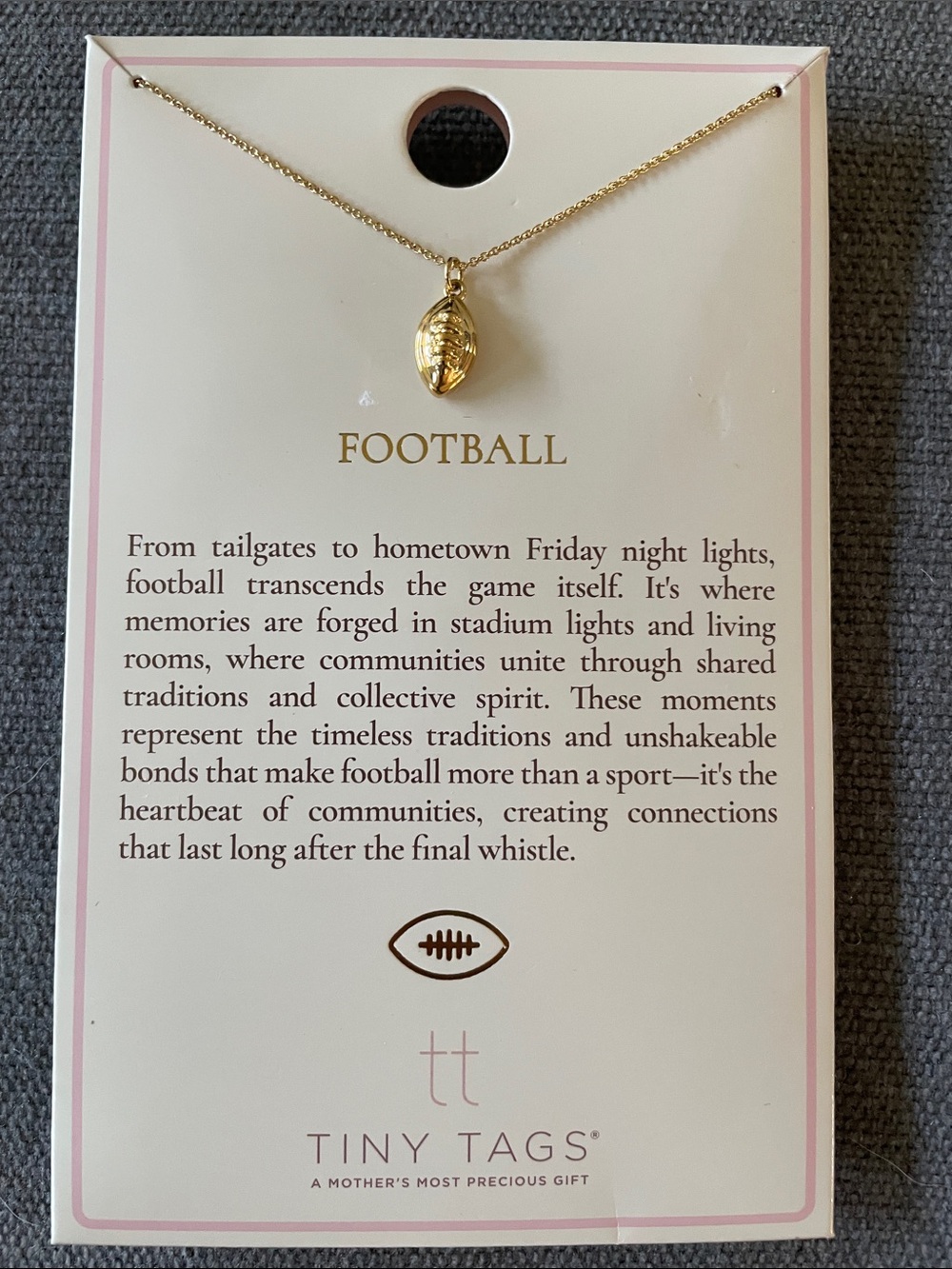 Gold Football Charm Necklace